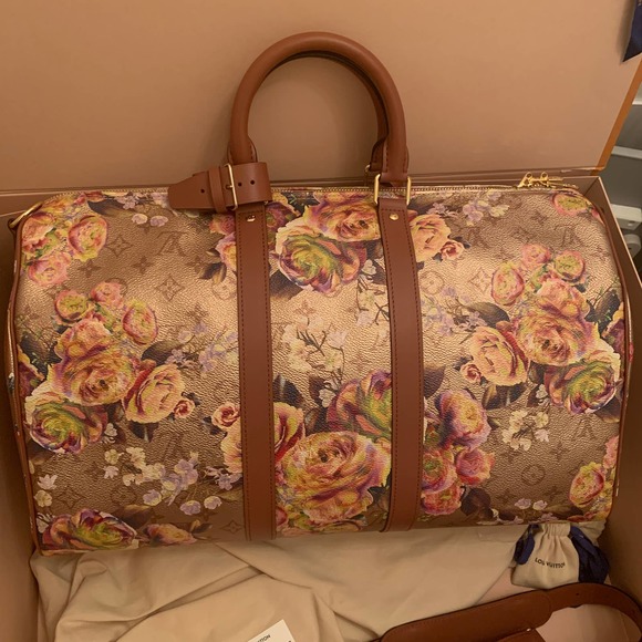 ❌❌ Louis Vuitton Garden Keepall 45 bandouliere Gold Monogram Party travel bag LV - Picture 8 of 16